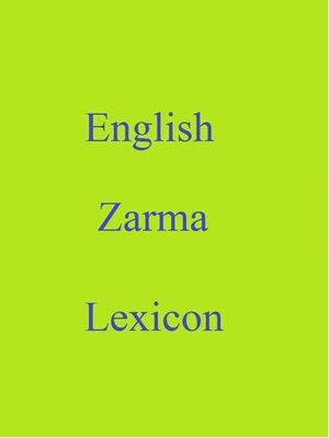 cover image of English Zarma Lexicon